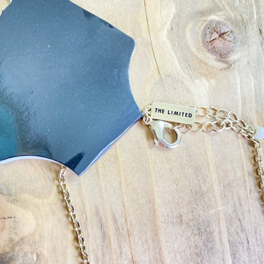 The Limited Necklace‎ Jeweled Maroon and Gray with Gold NWT Crystals
